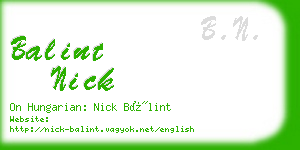 balint nick business card